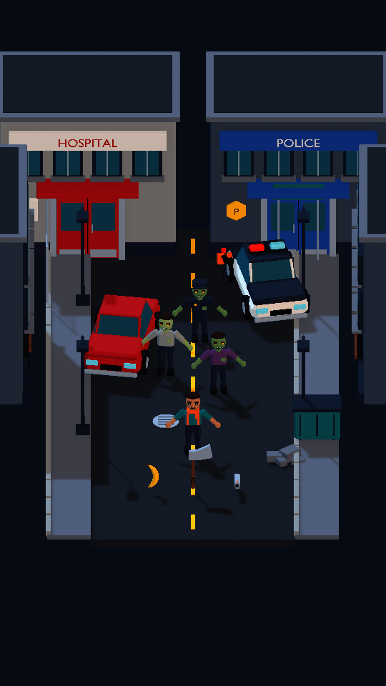 Actual Unity capture of Last Choice with a survivor, zombies, hospital and police station